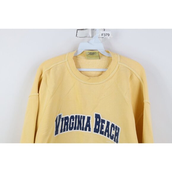 Vtg 90s Streetwear Womens Large Distressed Pigment Dye Virginia Beach Sweatshirt - Picture 2 of 16